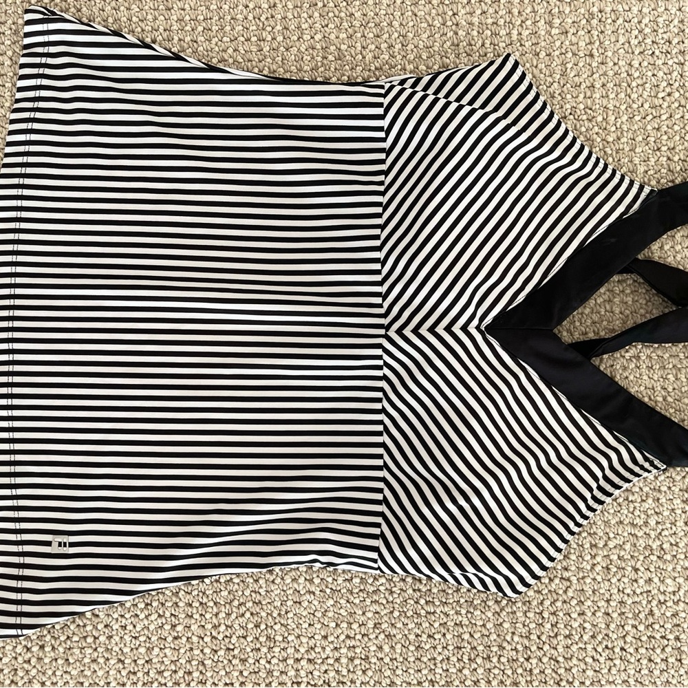 Fila Black and White Striped Tank Top